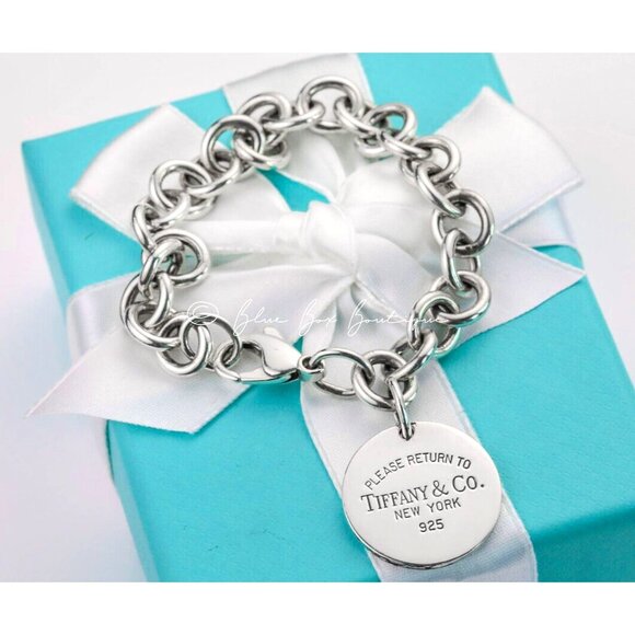 Tiffany & Co. Return to Tiffany Sterling Silver Round Circle Charm Bracelet - Picture 1 of 6